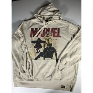 Marvel Spider Man Black Panther Hoodie Mens Xxl Ivory Fleece Pullover